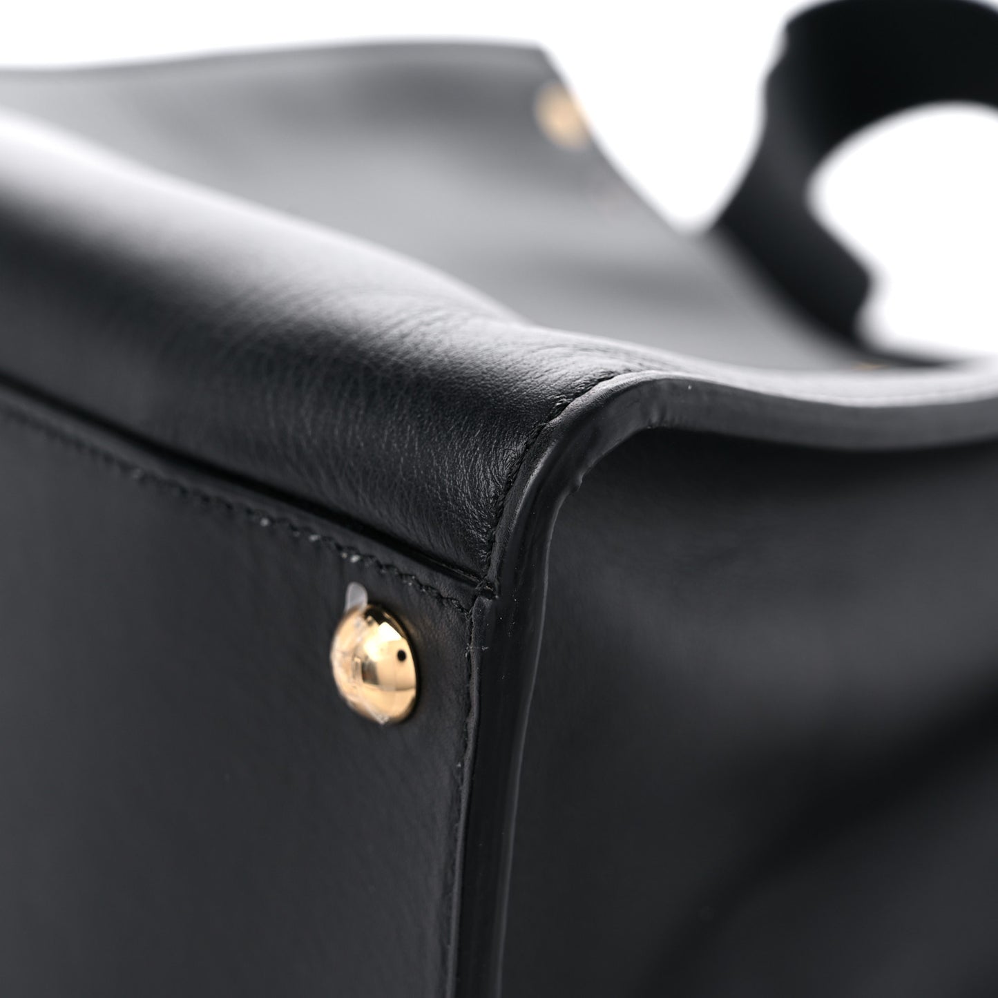 Vitello Seta Glazed Fabric FF 1974 Medium Peekaboo X-Lite Black Mogano Panna