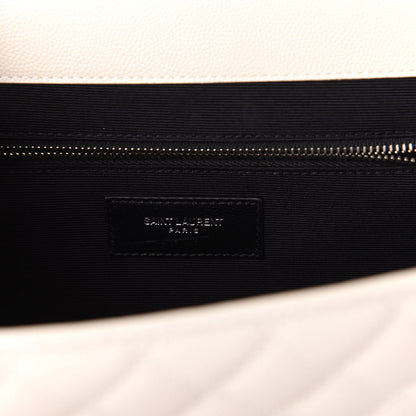 Saint Laurent Grain De Poudre Large Triquilt Monogram Satchel Porcellana 6 of 8