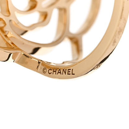 Chanel 18K Yellow Gold Diamond Petales de Camellia Ring 53 6.5 5 of 7