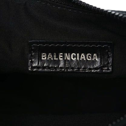 Balenciaga Extra Supple Calfskin Crocodile Embossed Monochrome Le Cagole Shoulder Bag XS Black 6 of 9