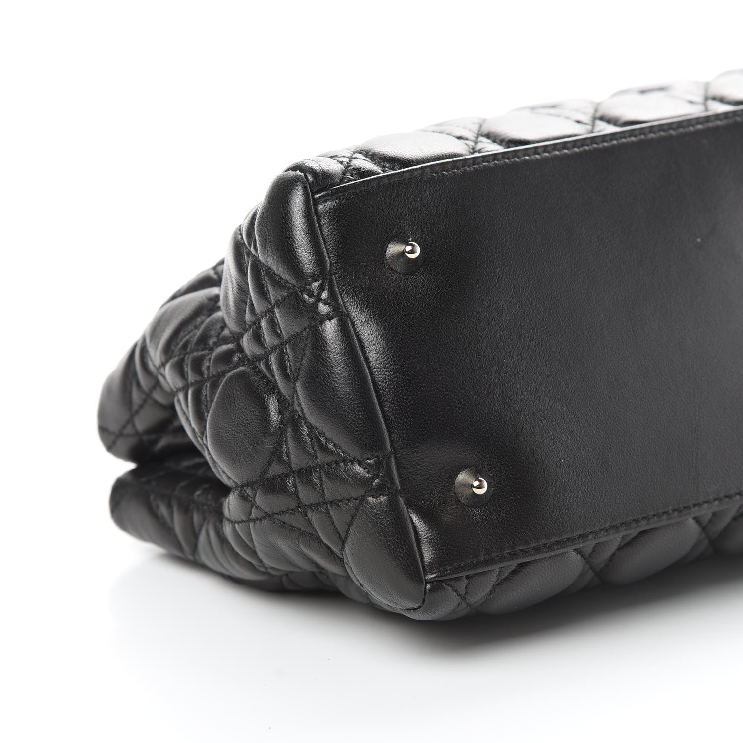 Christian Dior Lambskin Cannage Lady Dior Shoulder Bag Black 9 of 16