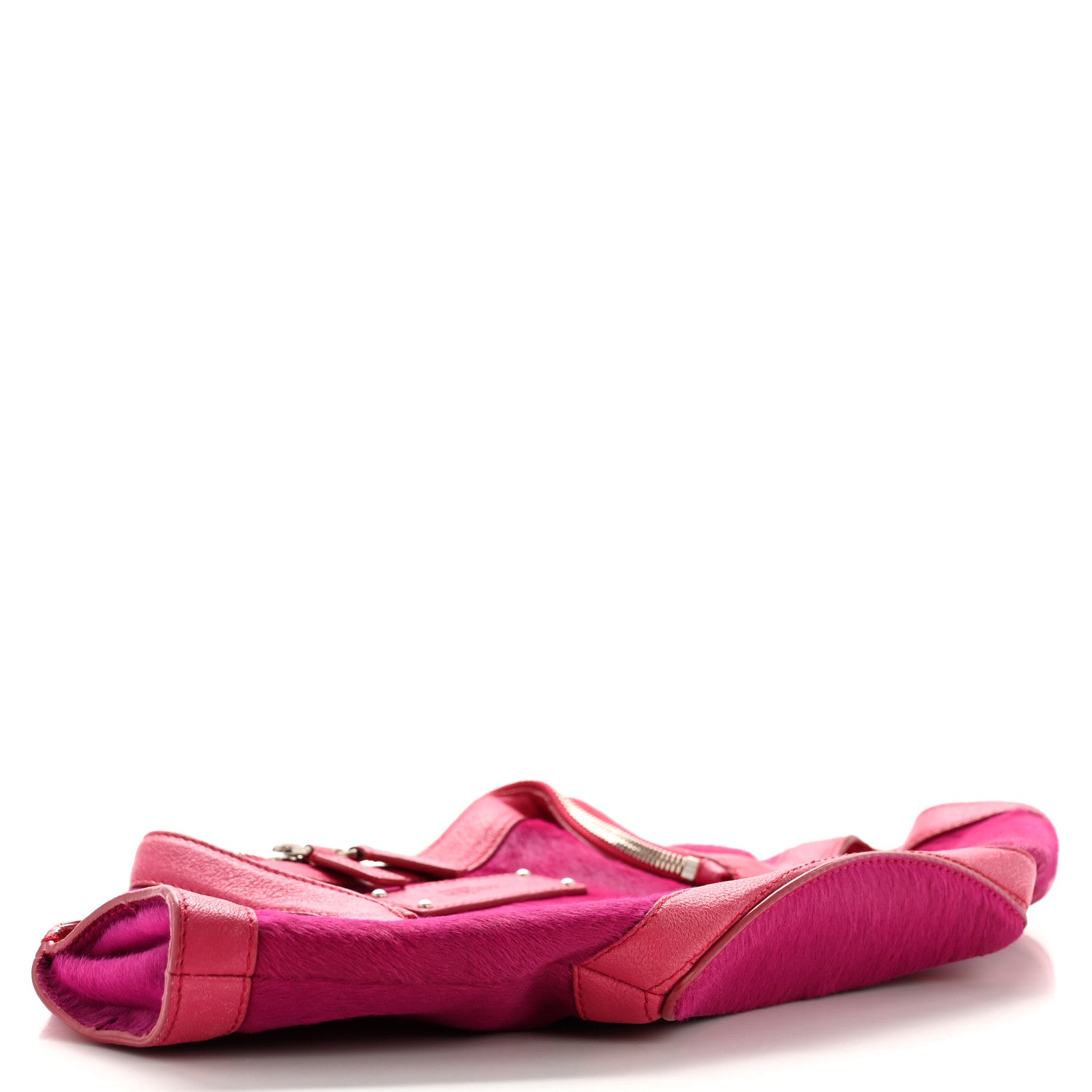 Alexander McQueen Calfskin Pony Hair De Manta Clutch Pink 4 of 11