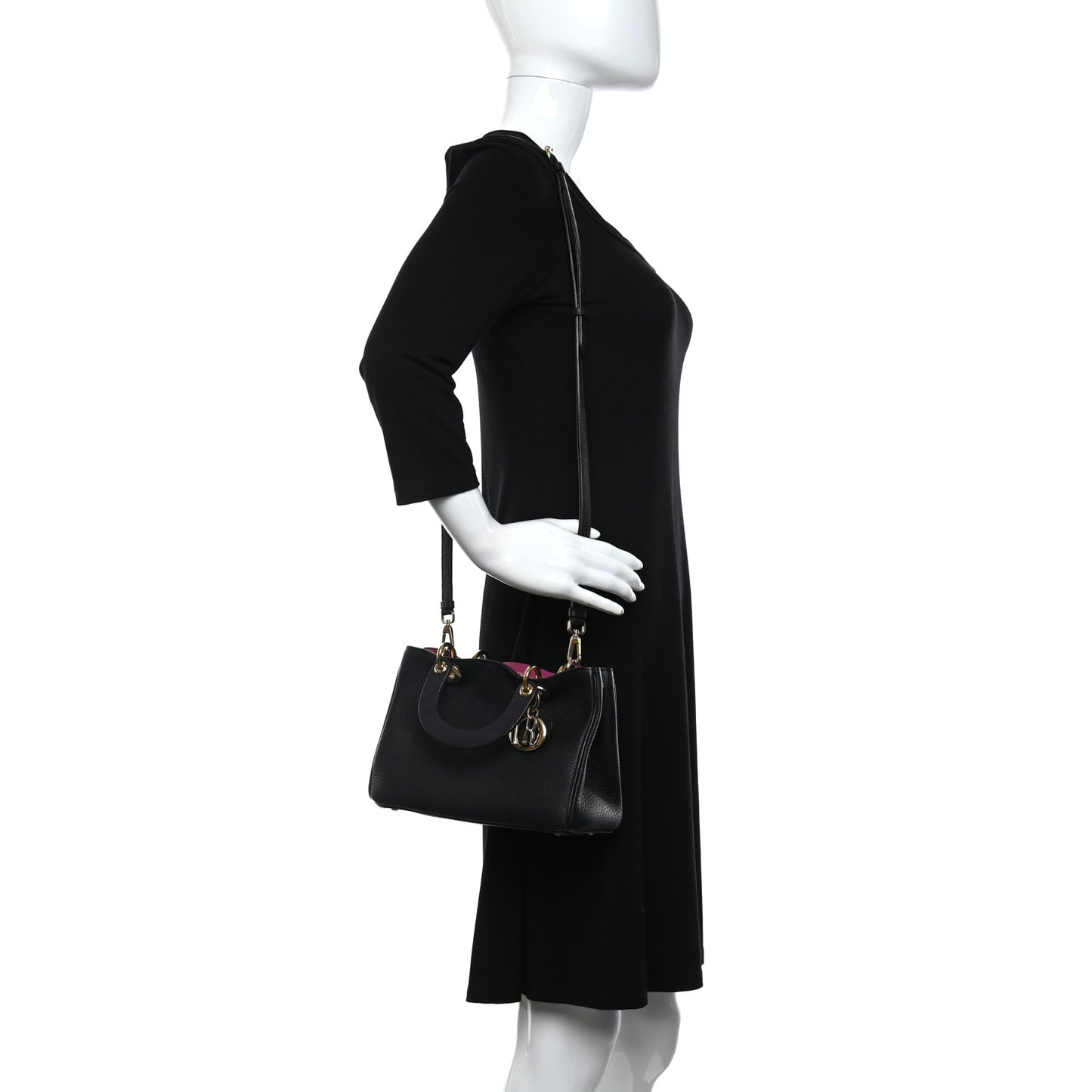 Bullcalf Medium Diorissimo Tote Black Rose Indien