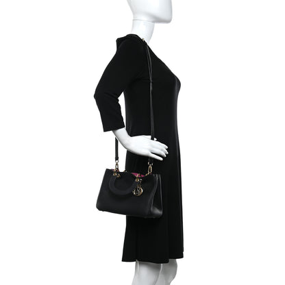 Christian Dior Bullcalf Medium Diorissimo Tote Black Rose Indien 2 of 9