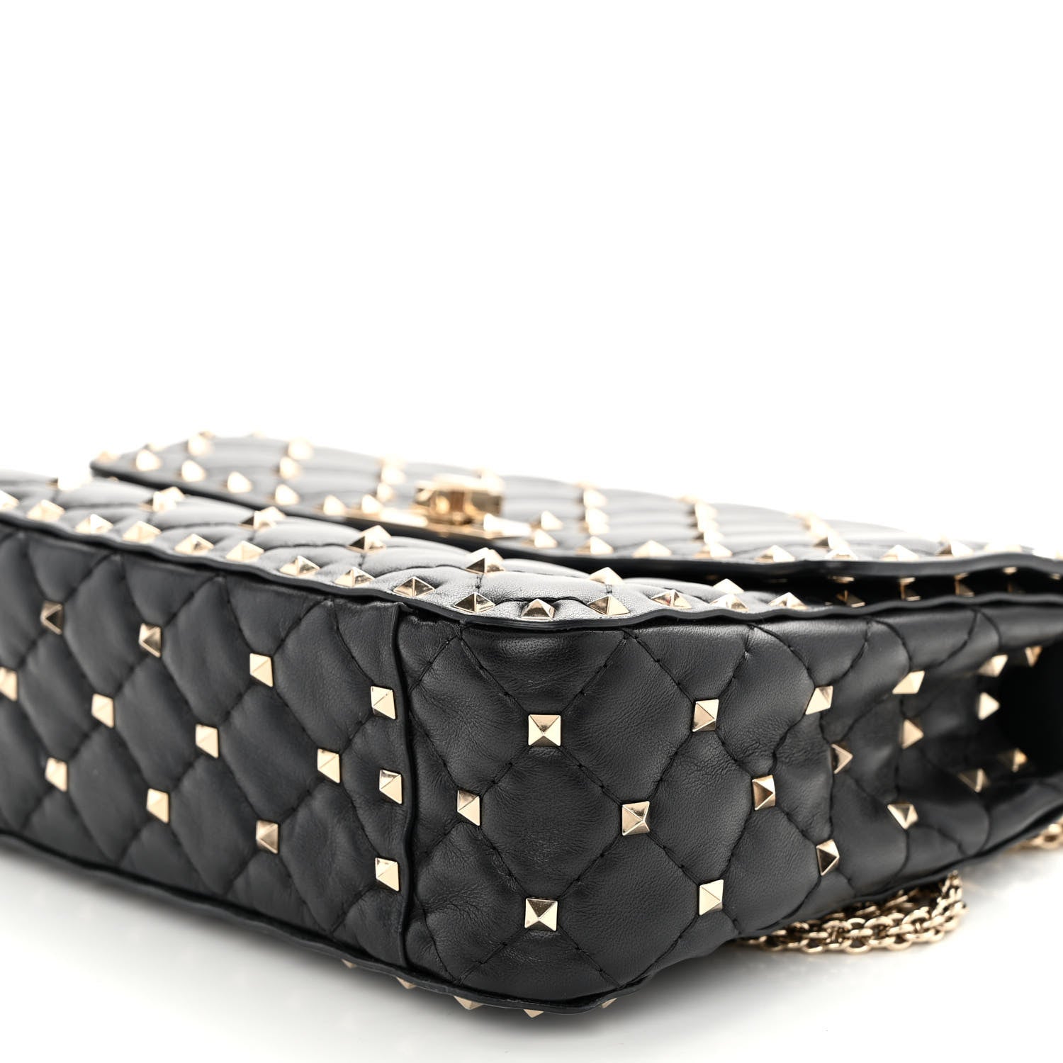 Valentino Garavani Lambskin Medium Rockstud Spike Shoulder Bag Black 9 of 10