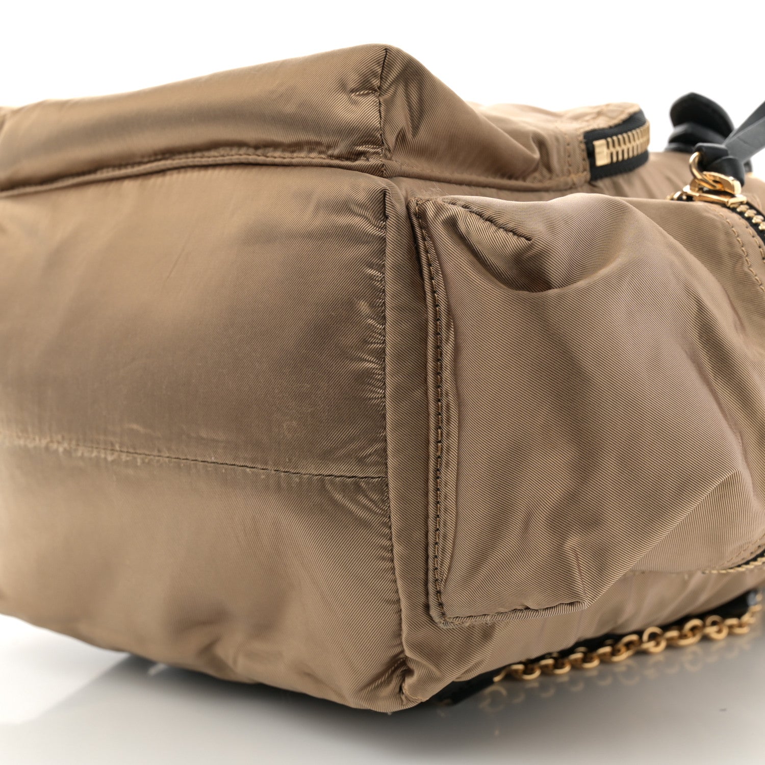 Burberry Metallic Satin Nylon Medium Rucksack Backpack Gold 9 of 12