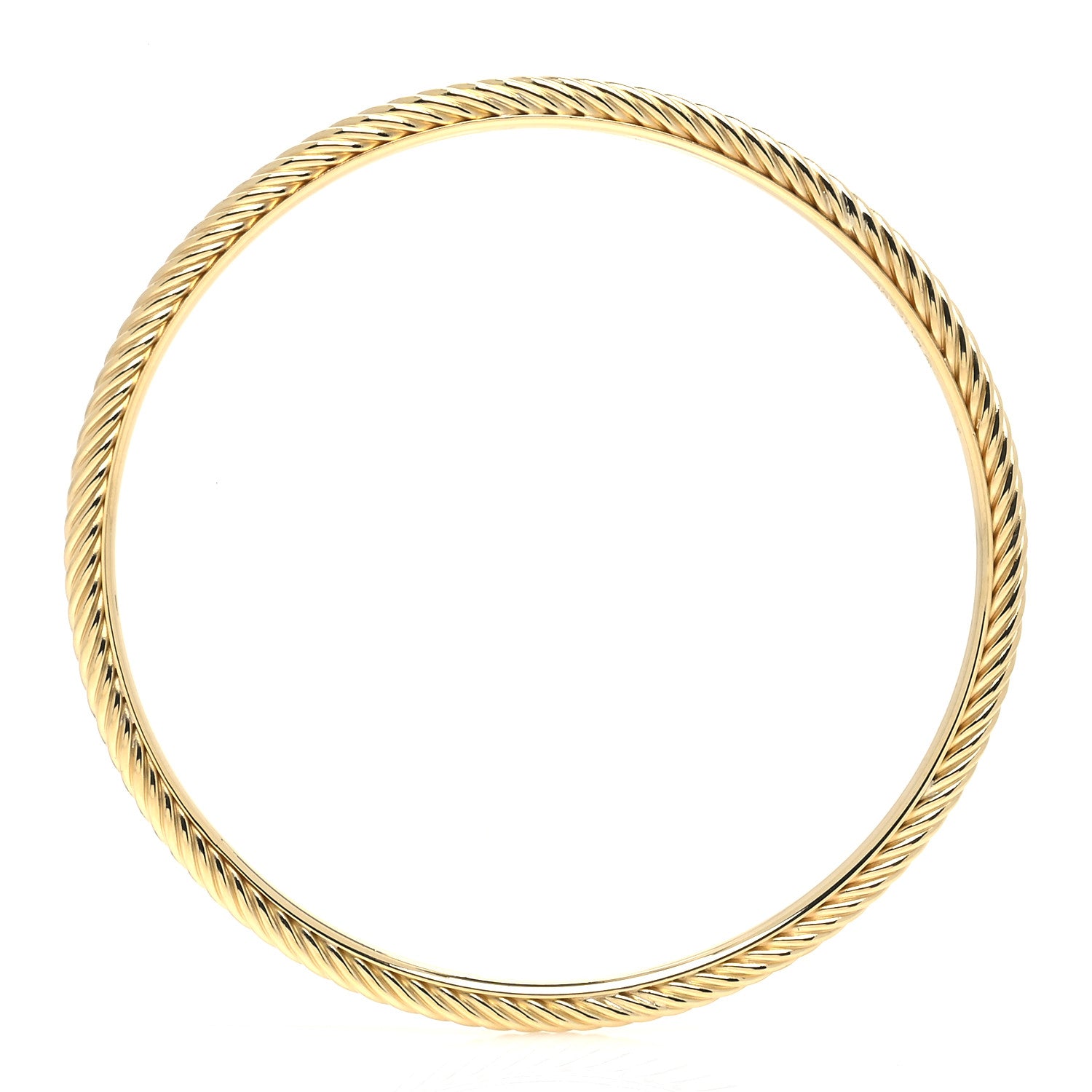 David Yurman 18K Yellow Gold Cable Classics Bangle Bracelet 4 of 5