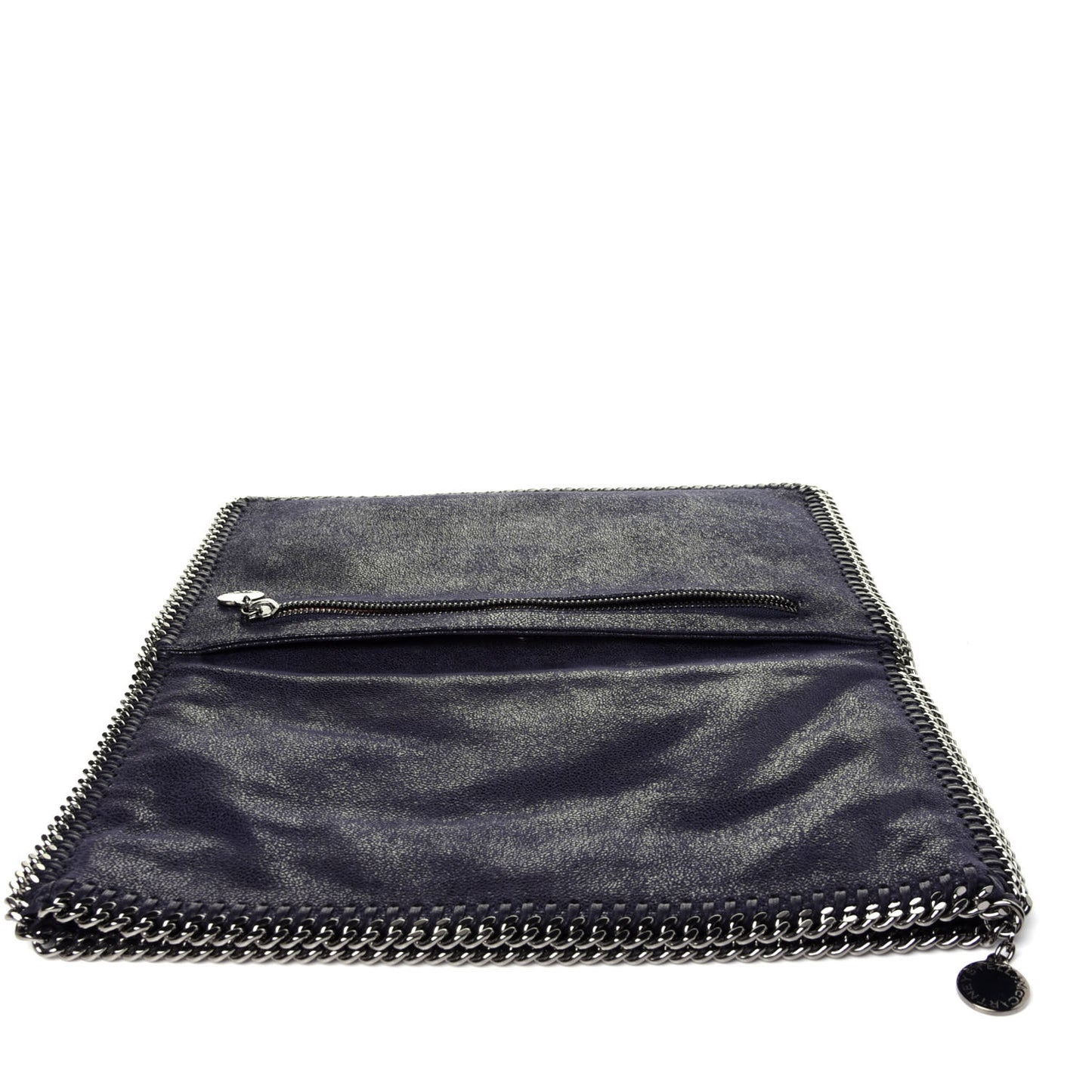 Shaggy Deer Falabella Fold Over Clutch Navy Blue