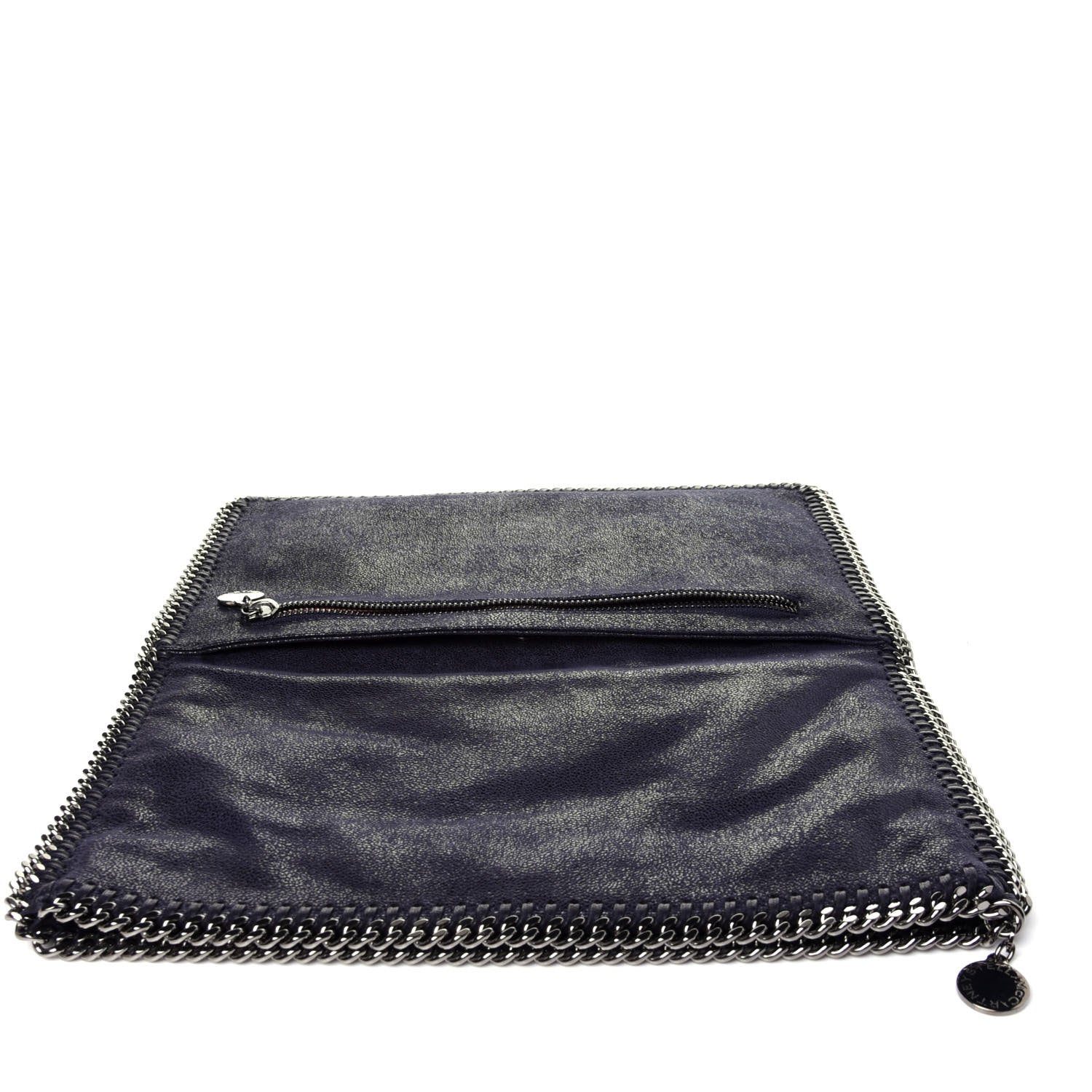 Stella McCartney Shaggy Deer Falabella Fold Over Clutch Navy Blue 11 of 12