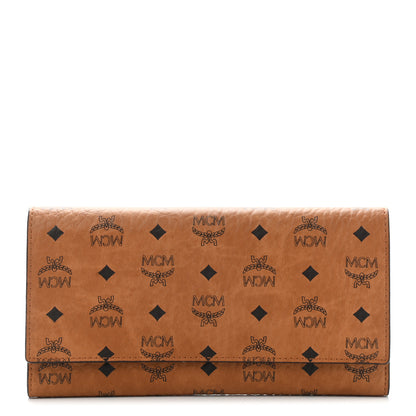 MCM Visetos Large Trifold Flap Wallet Cognac 1 of 7