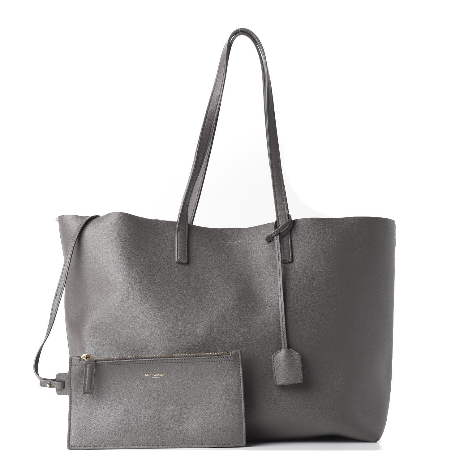 Saint Laurent Calfskin Large Shopping Tote Fog 1 of 11