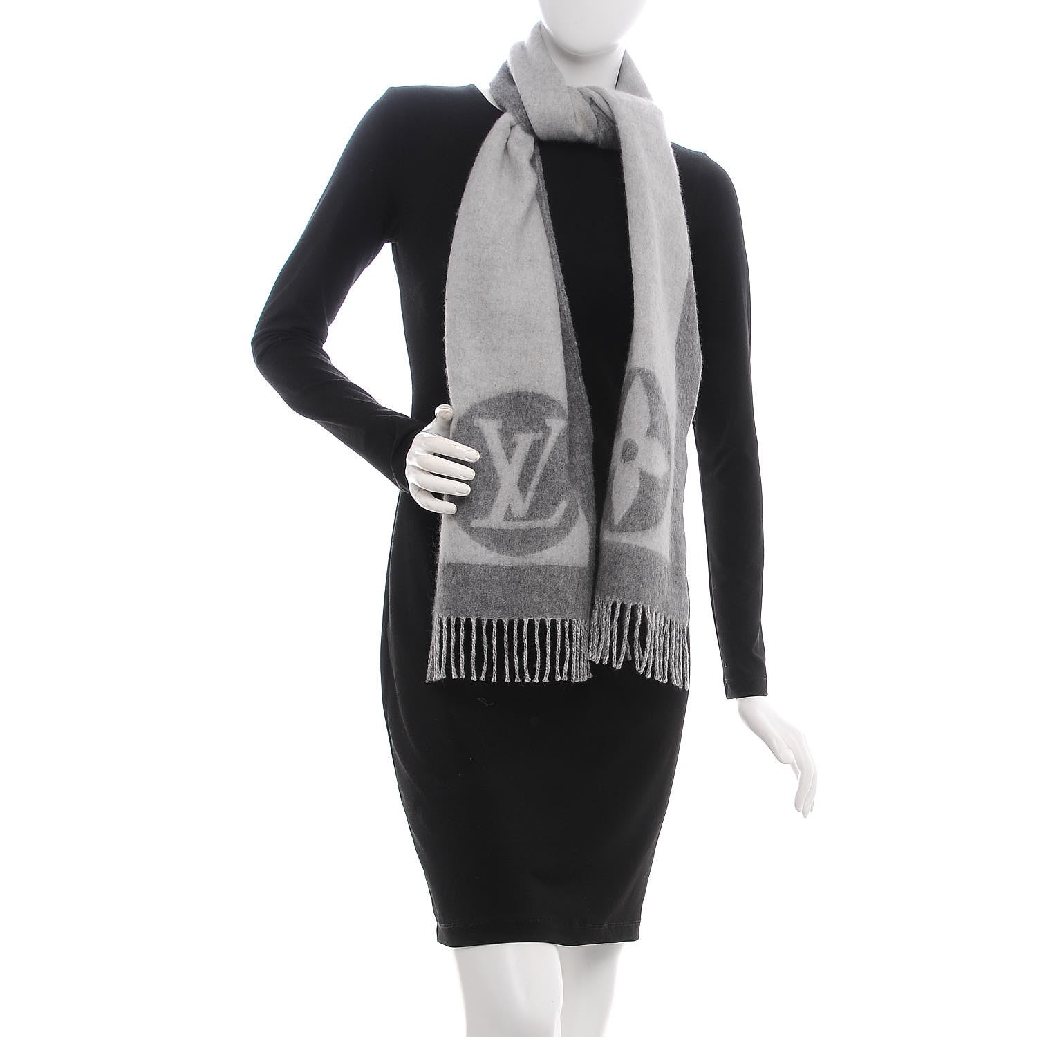 Louis Vuitton Lambswool Angora Cardiff Scarf Grey 2 of 5