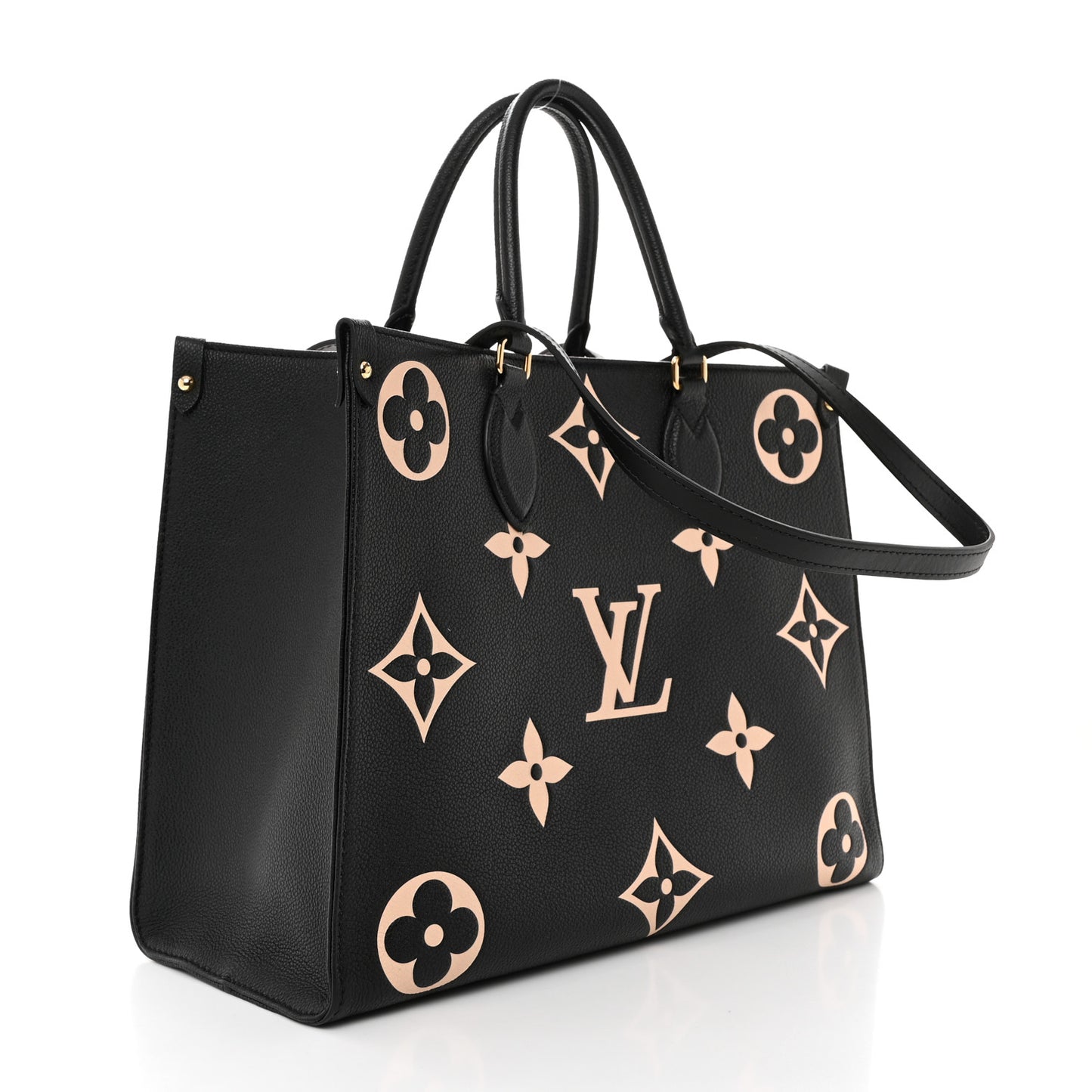 LOUIS VUITTON Empreinte Monogram Giant Onthego MM Black Beige