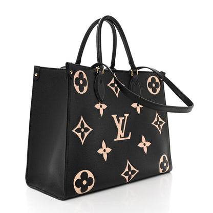 Louis Vuitton LOUIS VUITTON Empreinte Monogram Giant Onthego MM Black Beige 2 of 10