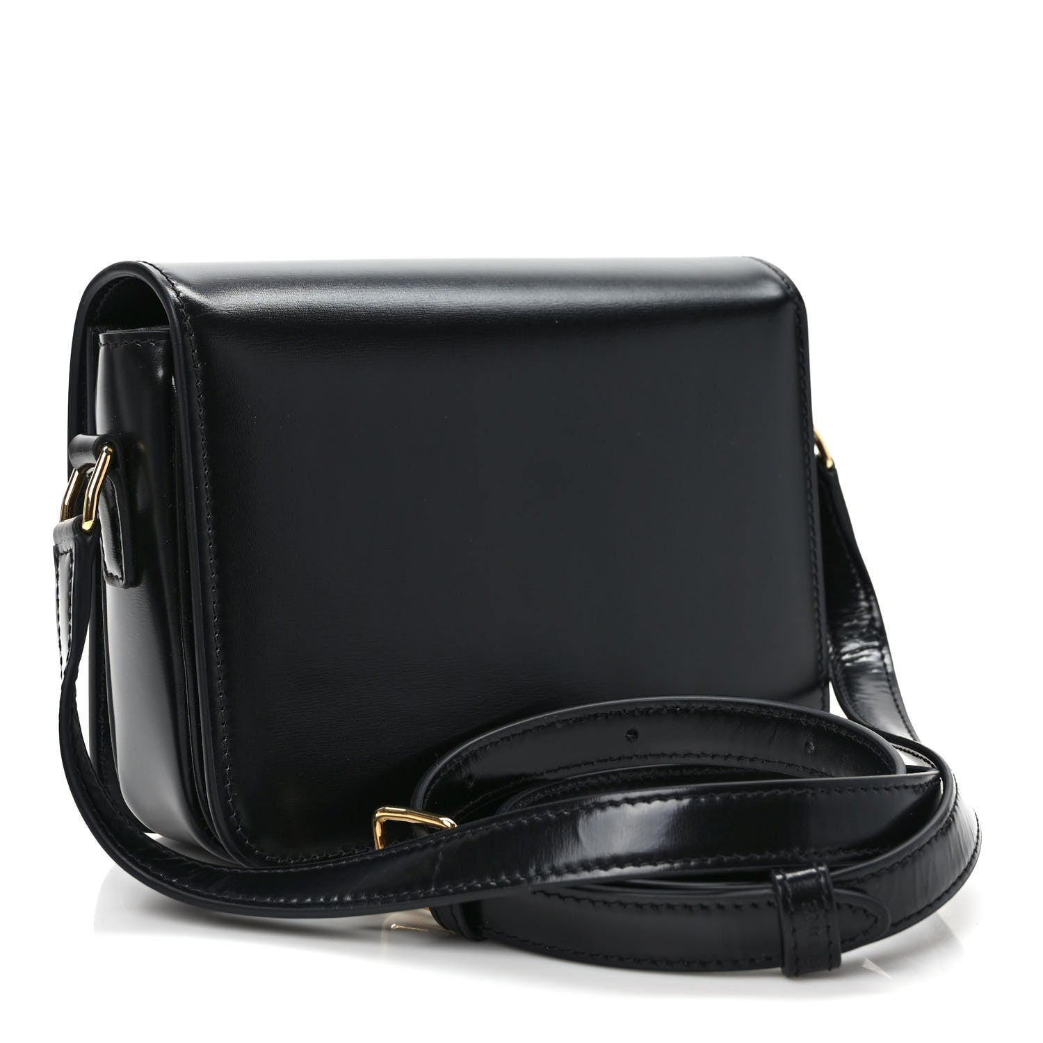 Celine Shiny Calfskin Teen Triomphe Black 3 of 9