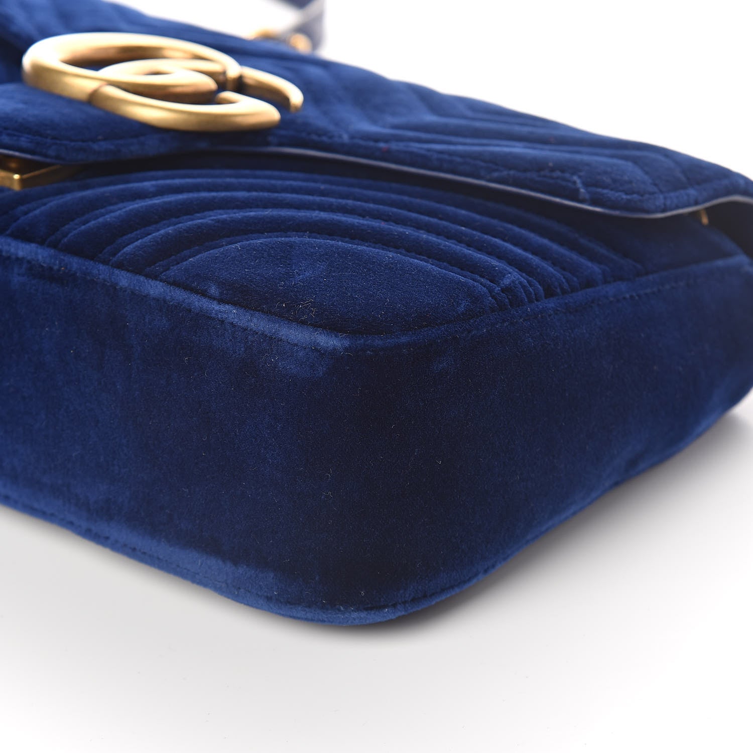 Gucci Velvet Matelasse Medium GG Marmont Shoulder Bag Cobalt Blue 8 of 8