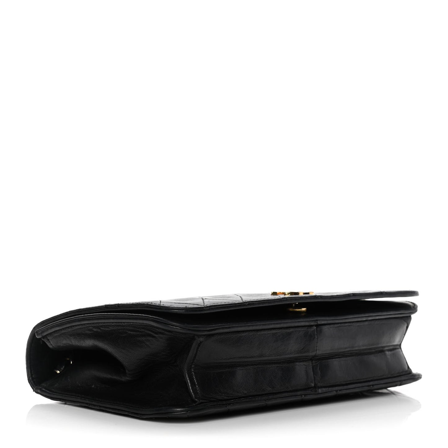 Lambskin Quilted Small Single Flap Black