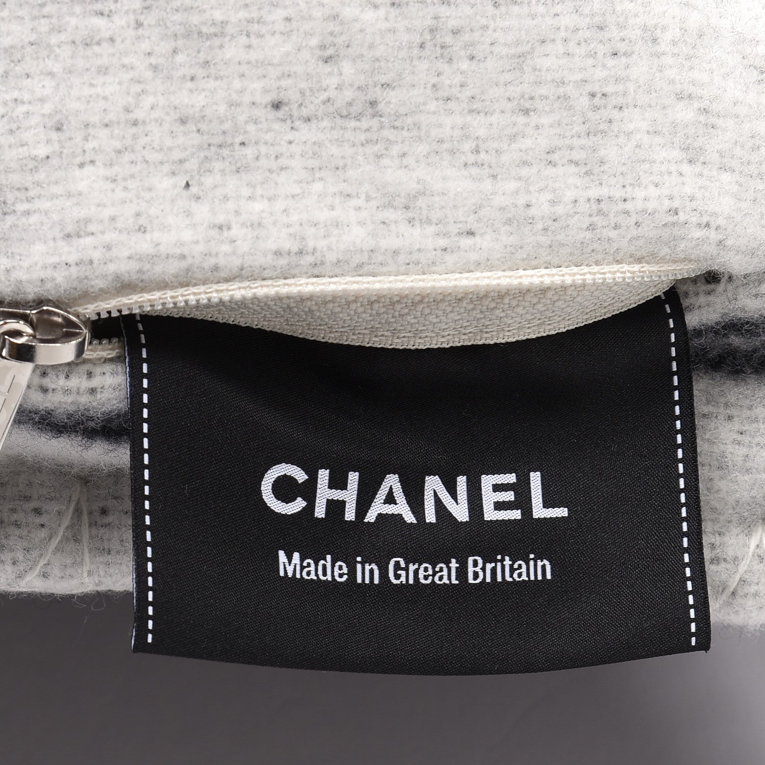 Chanel Merino Wool Cashmere CC Pillow Black White 6 of 6