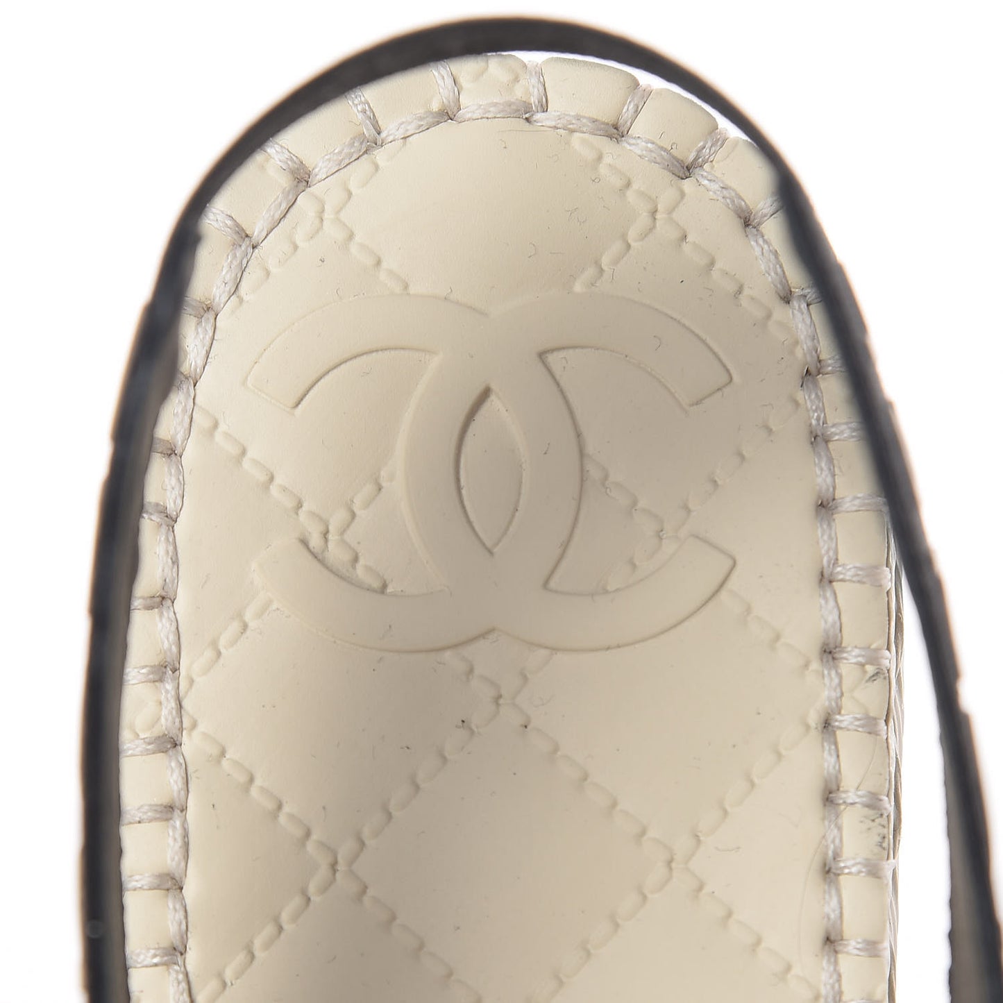 Lambskin Grosgrain CC Slingback Espadrilles 37 Black White