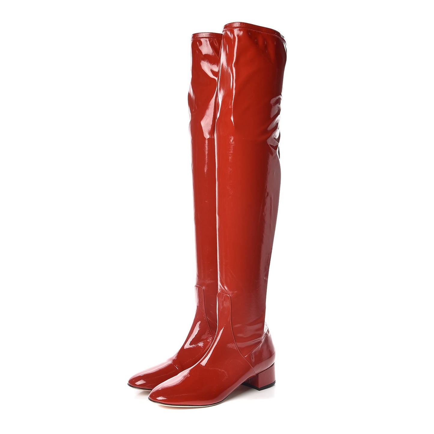 Patent Over The Knee High Boots 39 Rosso Valentino