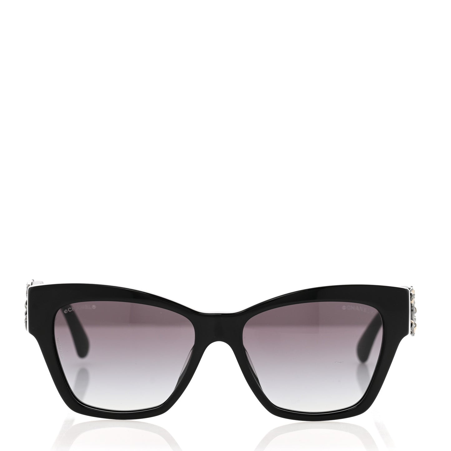 Acetate Square Cat Eye CC Sunglasses 5456 Black