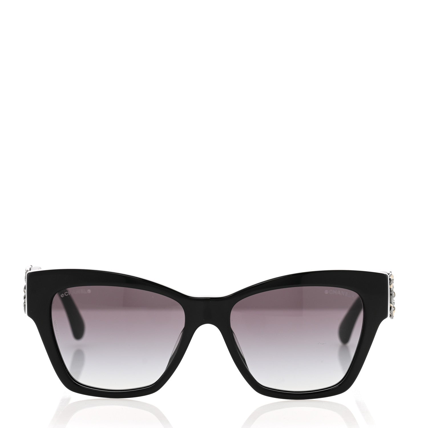 Chanel Acetate Square Cat Eye CC Sunglasses 5456 Black 2 of 8