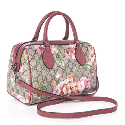 Gucci GG Supreme Monogram Blooms Small Boston Beige Multicolor Dry Rose 3 of 9