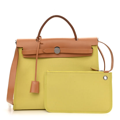 Hermes Toile Vache Hunter Herbag Zip 31 PM Soufre 1 of 13