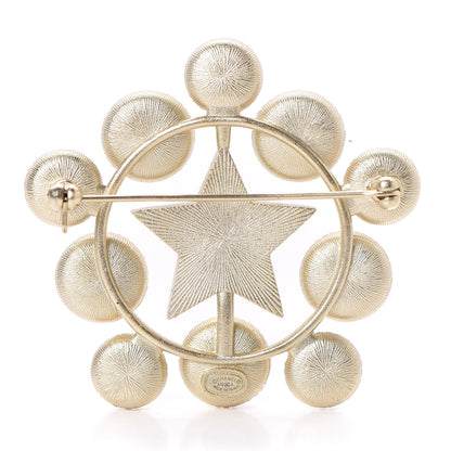 Chanel Pearl Crystal CC Star Brooch Gold 3 of 5