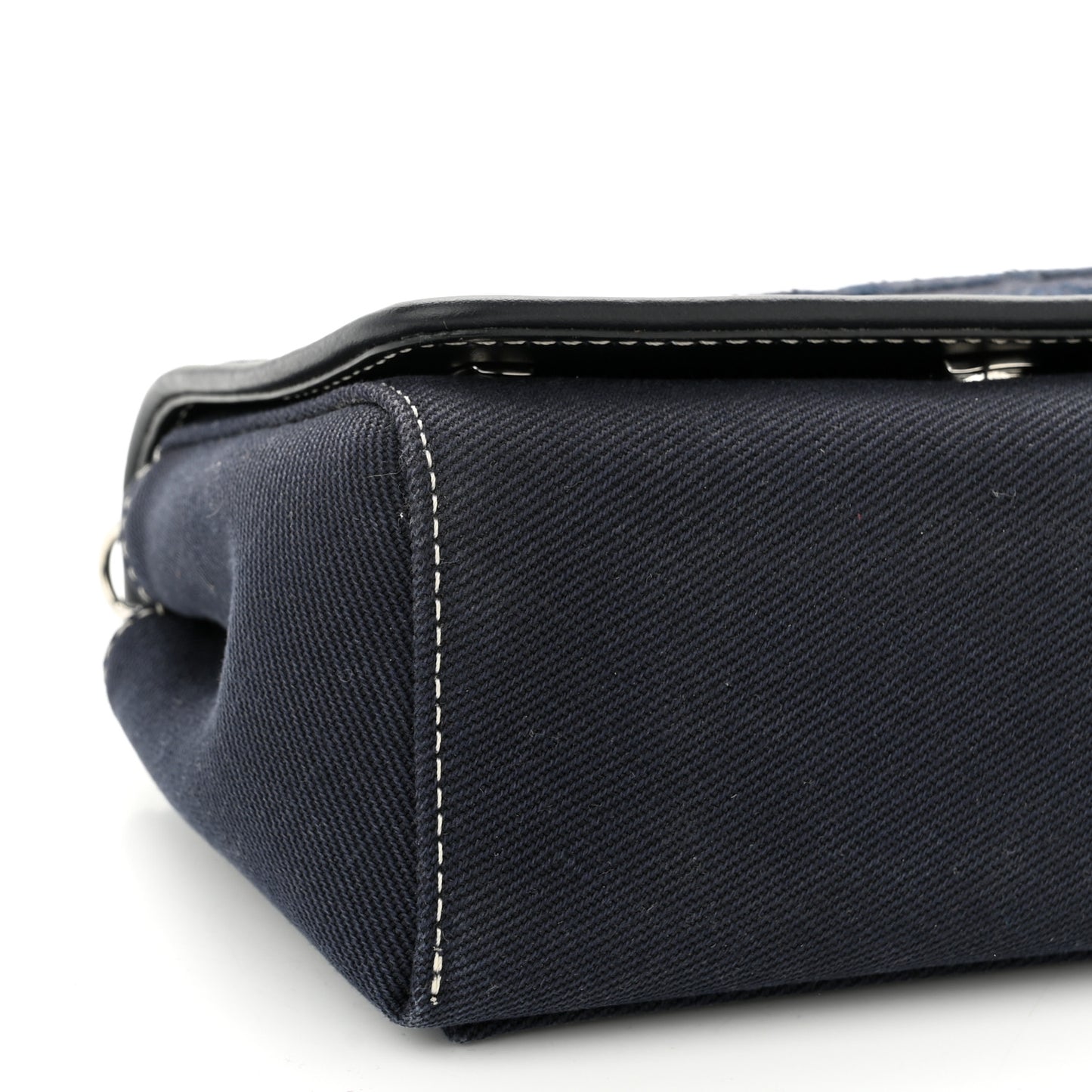 Cotton Canvas Horseferry Small Crossbody Bag Navy