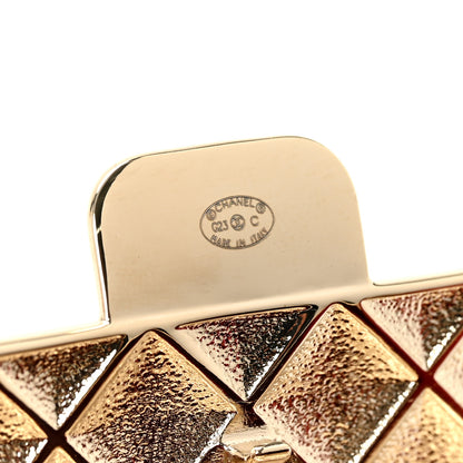 Chanel Metal Resin Lambskin Flap Bag Long Necklace Gold Red 5 of 5