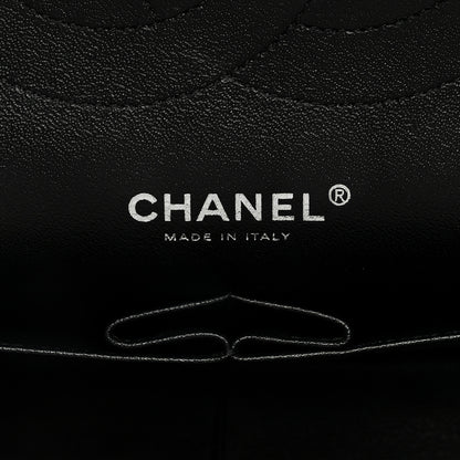 Chanel Shiny Distressed Calfskin Quilted Jumbo Double Flap So Black 6 of 9