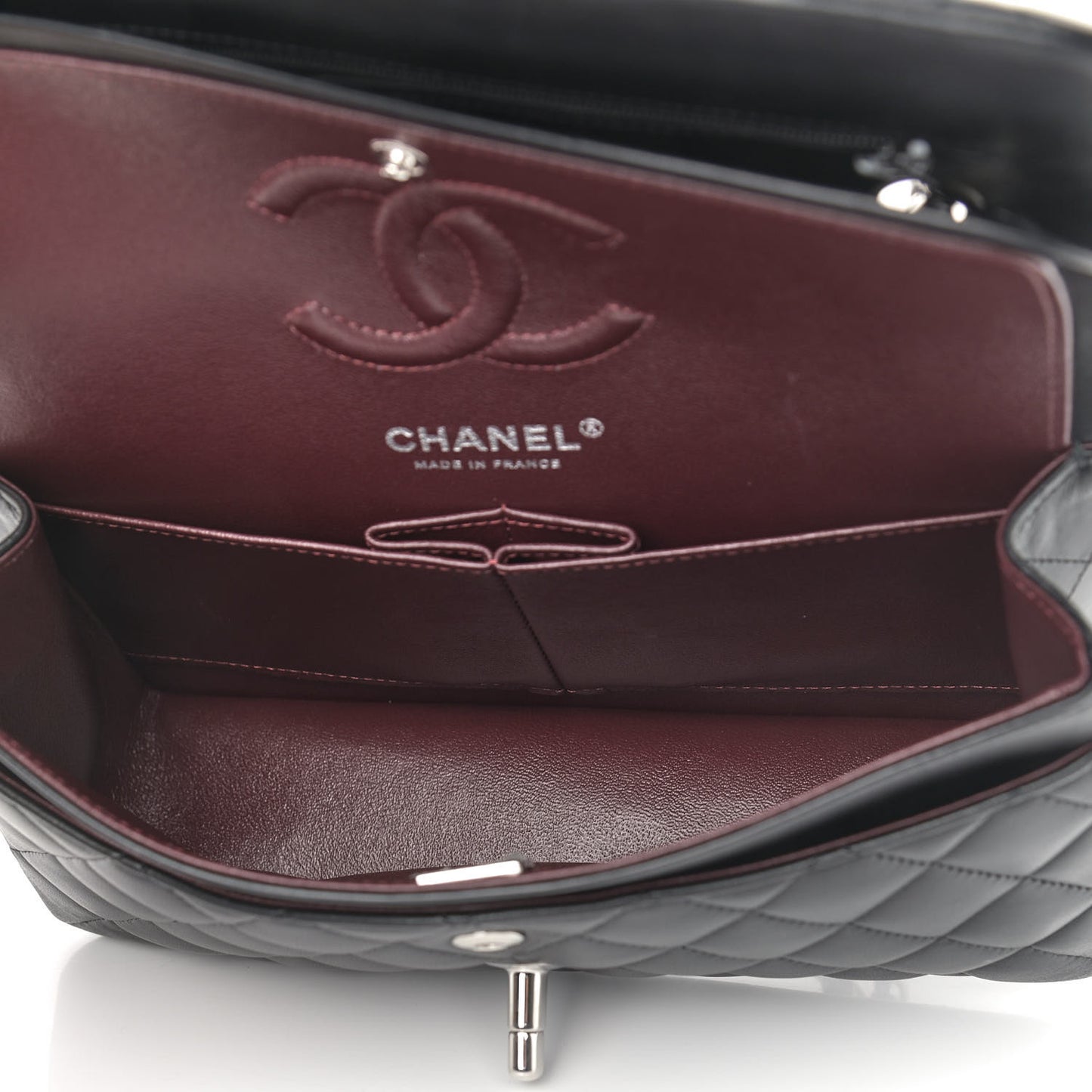 Lambskin Quilted Small Double Flap Black