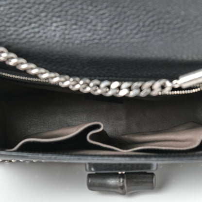 Gucci Calfskin Studded Medium Miss Bamboo Shoulder Bag Black 5 of 9