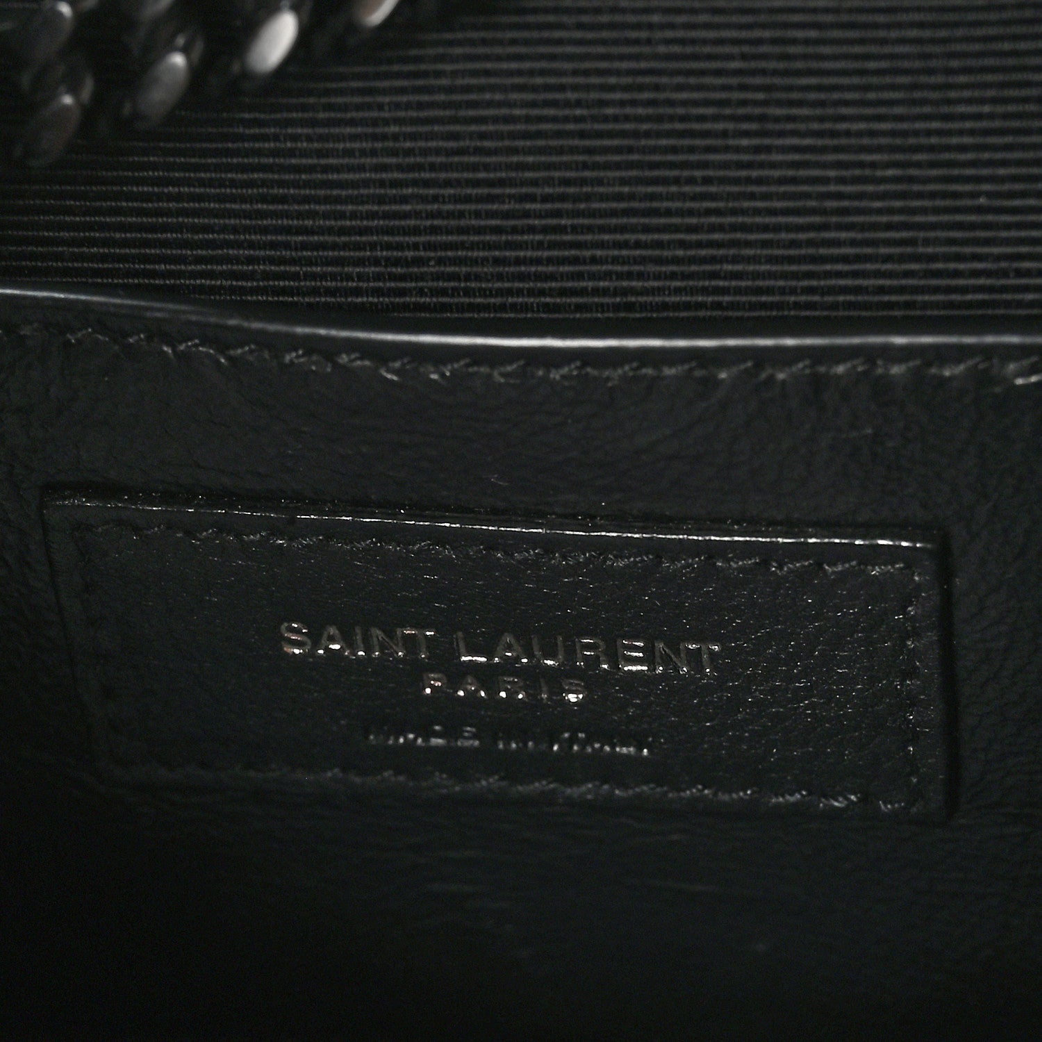 Saint Laurent Grain De Poudre Textured Mixed Matelasse Triquilt Small Monogram Monochrome Satchel Black 6 of 11