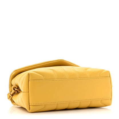 Saint Laurent Calfskin Y Quilted Monogram Toy Loulou Crossbody Bag Sunflower 4 of 10
