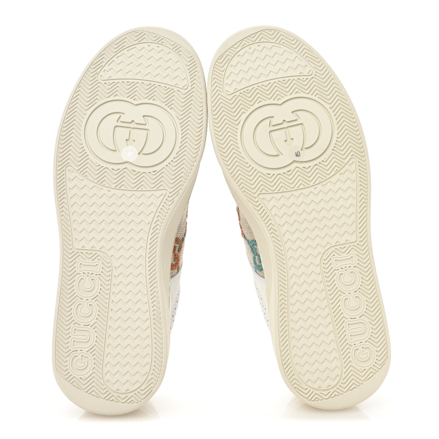 Dali Soft Calfskin GG Tennis Embossed Perforated Womens Platform 55mm Sneakers 40 White Multicolor