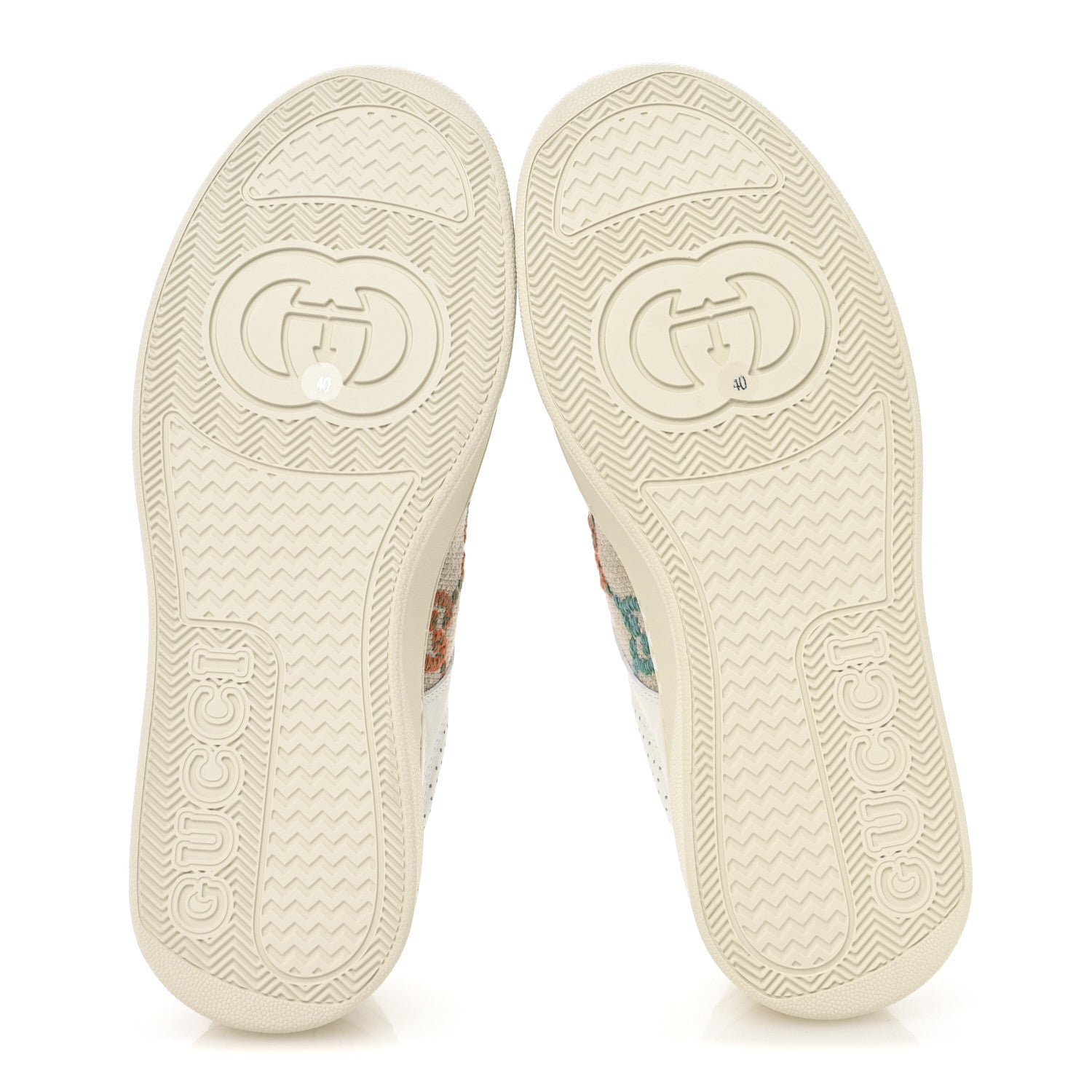 Gucci Dali Soft Calfskin GG Tennis Embossed Perforated Womens Platform 55mm Sneakers 40 White Multicolor 6 of 9