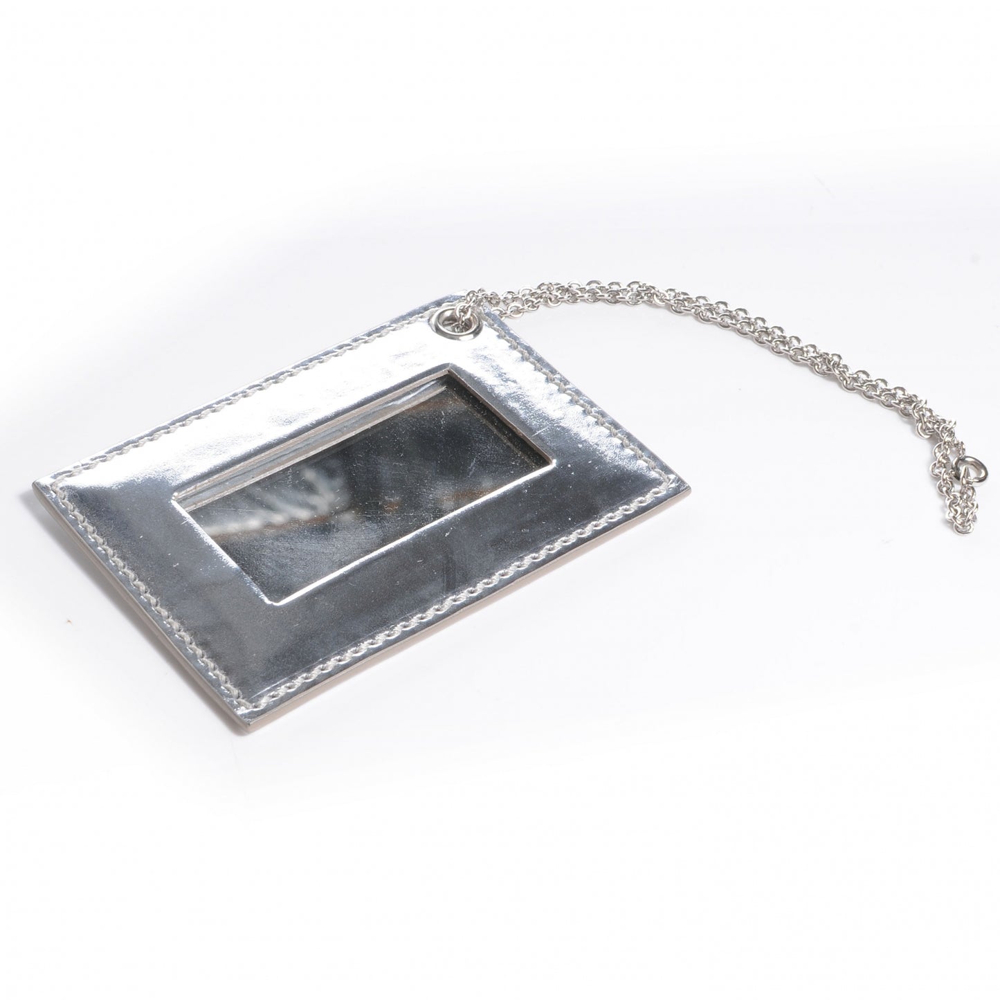 Laminated Calfskin Giant 21 Envelope Clutch Silver Hardware
