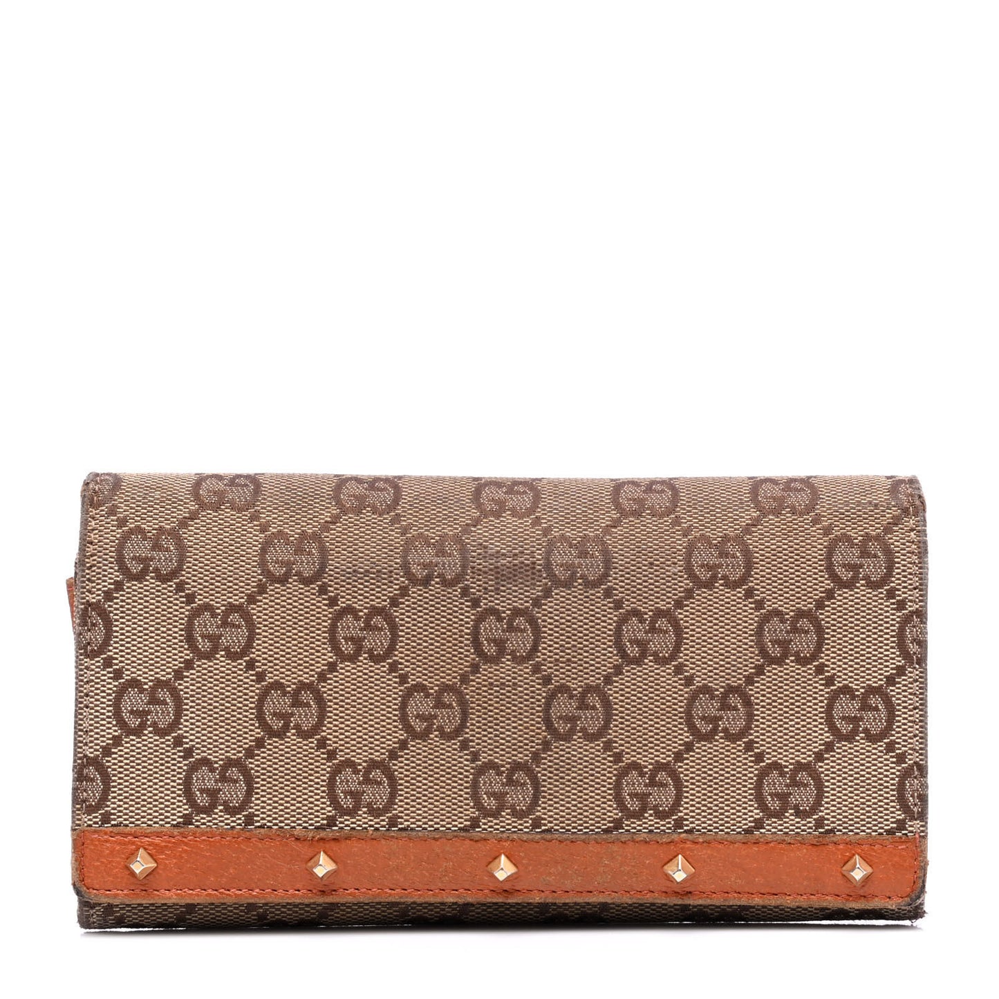 Monogram Studded Continental Wallet Orange