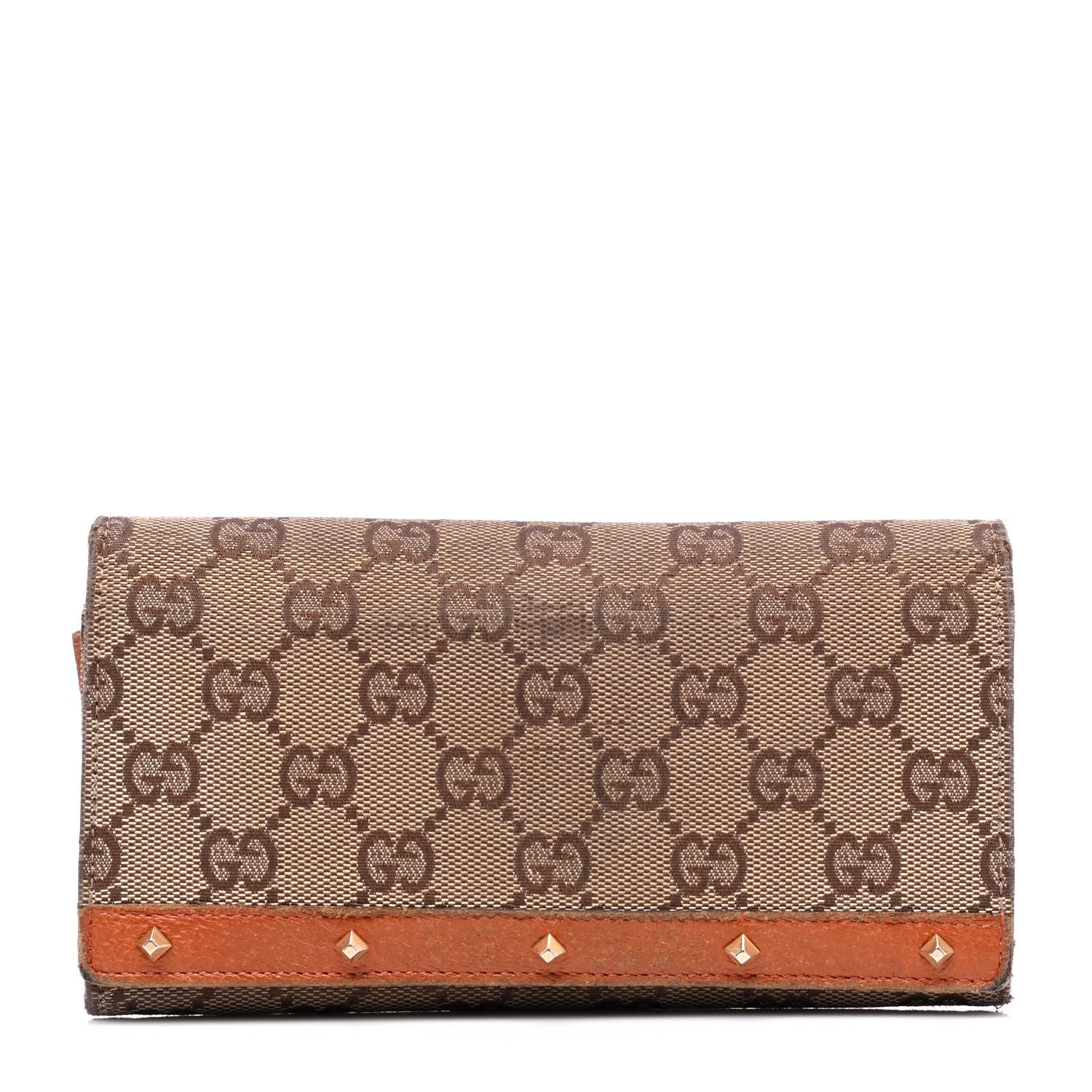 Gucci Monogram Studded Continental Wallet Orange 1 of 7