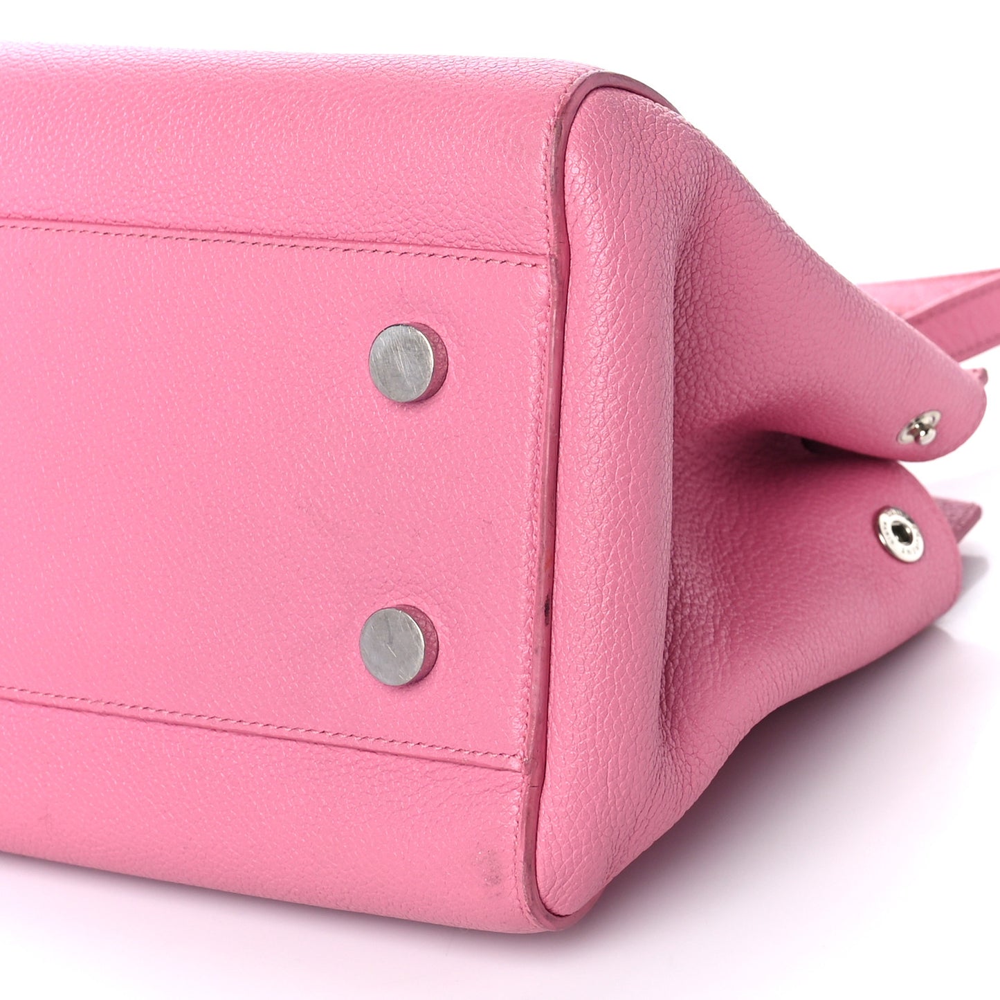 Grained Calfskin Small Cabas Rive Gauche Rose Clair
