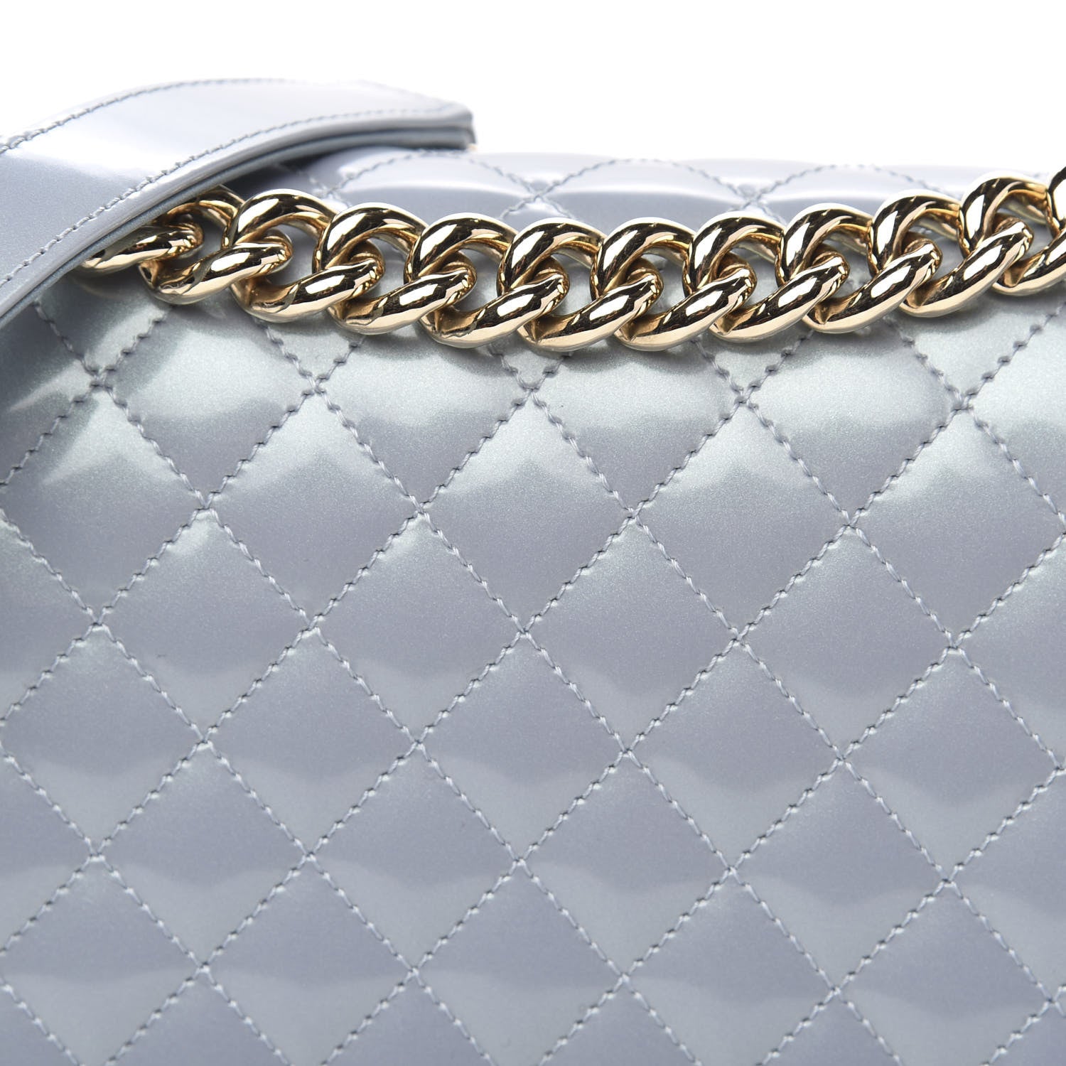 Chanel Iridescent Glazed Calfskin Quilted New Medium Boy Flap Light Blue 12 of 12