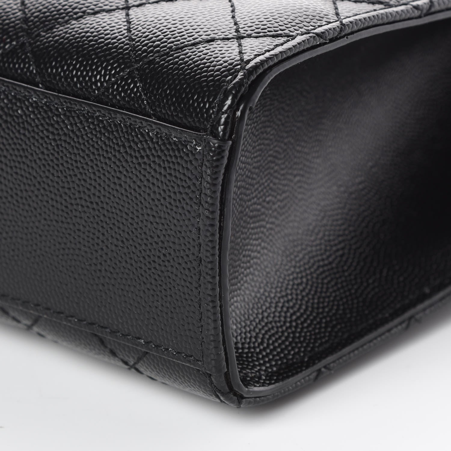 Saint Laurent Grain De Poudre Textured Mixed Matelasse Large Triquilt Monogram Satchel Black 10 of 10