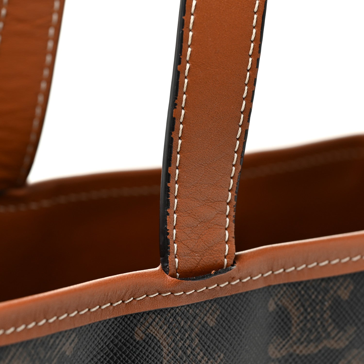 Celine Triomphe Canvas Calfskin Medium Cabas Bag Tan 17 of 19