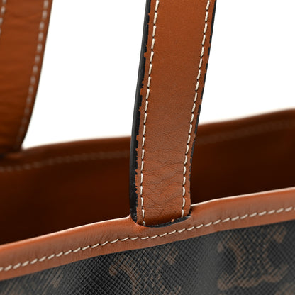 Celine Triomphe Canvas Calfskin Medium Cabas Bag Tan 17 of 19