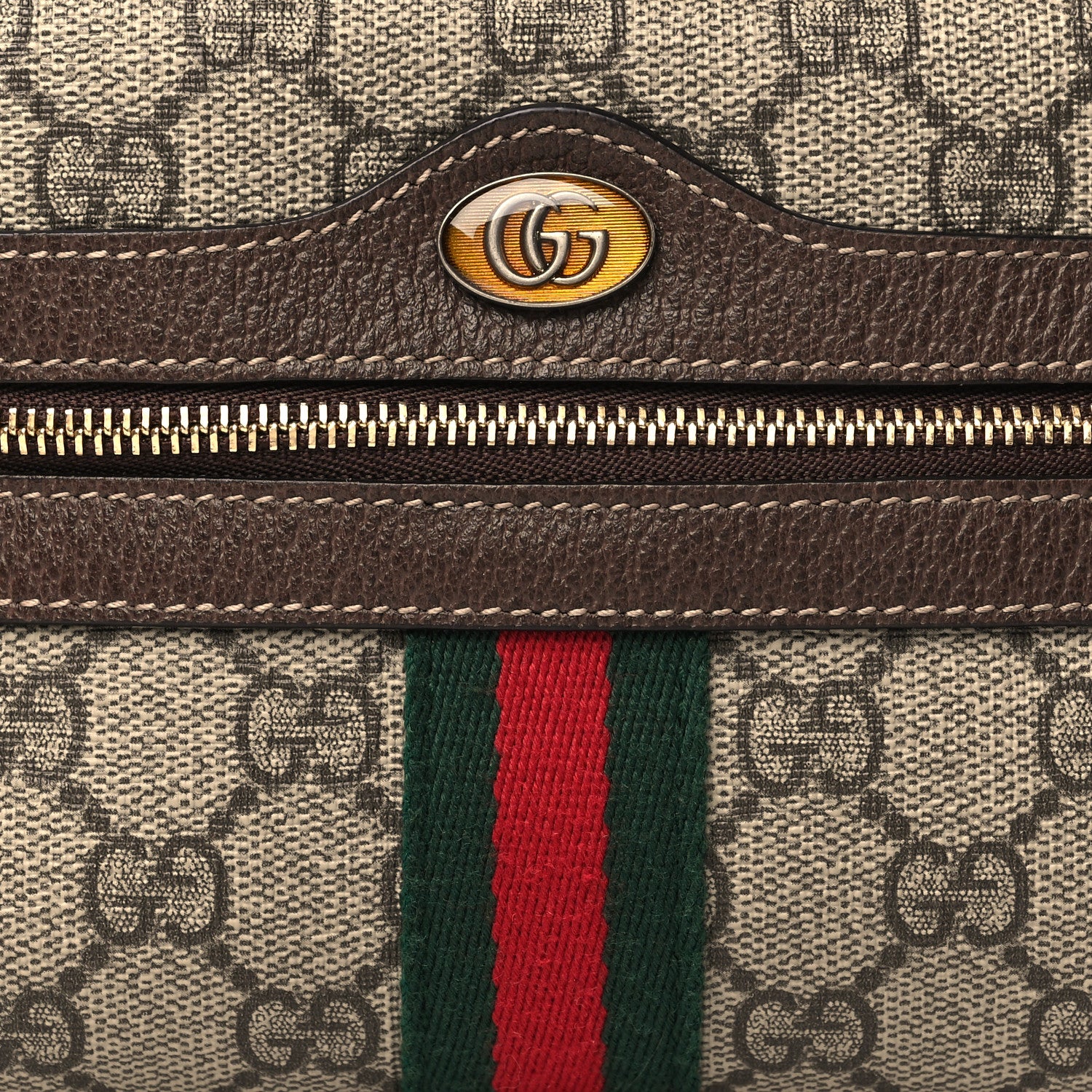Gucci GG Supreme Monogram Web Mini Ophidia Shoulder Bag Brown 7 of 13