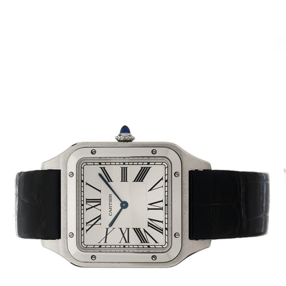 Cartier Stainless Steel Alligator 33.9mm Santos Dumont Manual Winding Watch 2 of 5