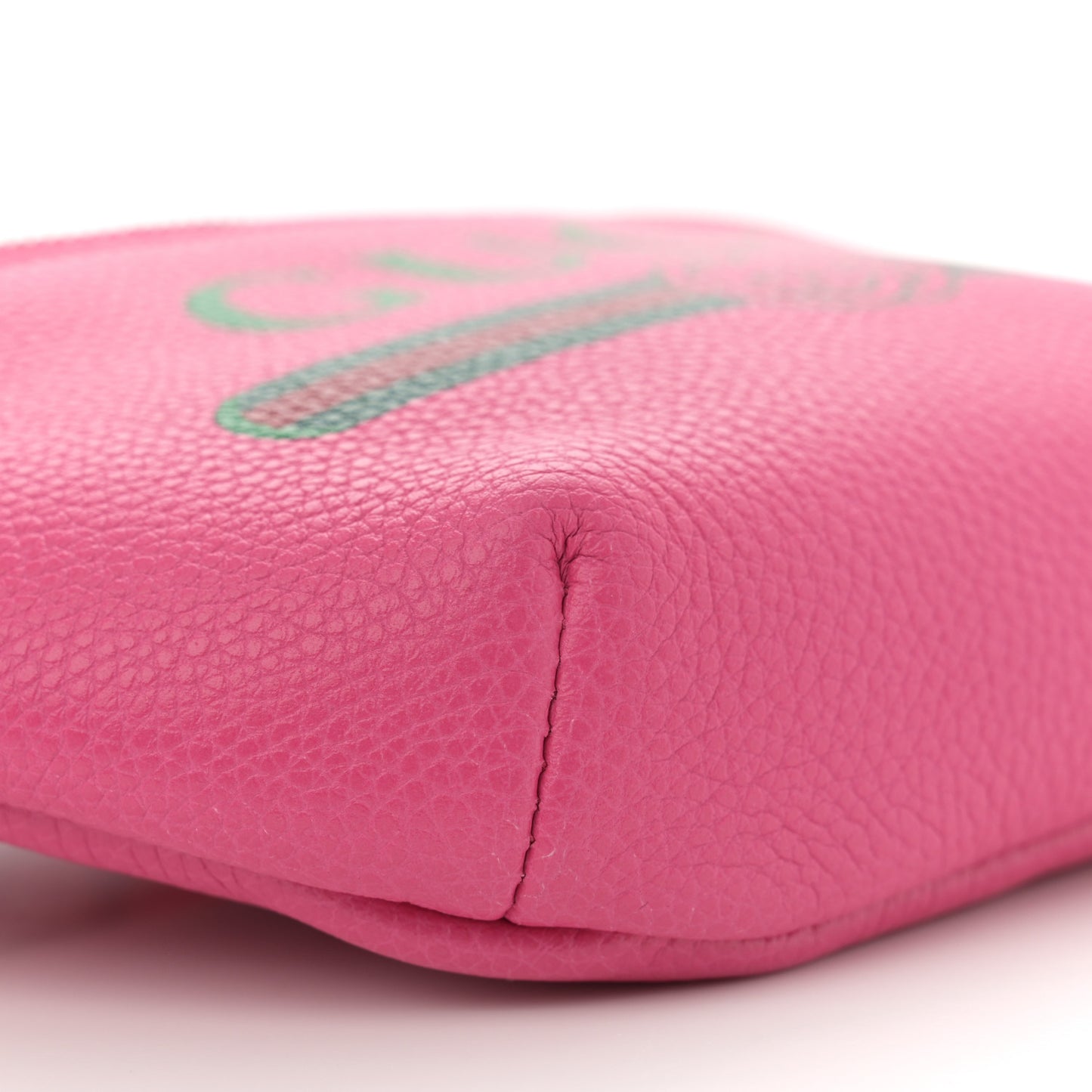 Grained Calfskin Small Logo Belt Bag Box Pink Green