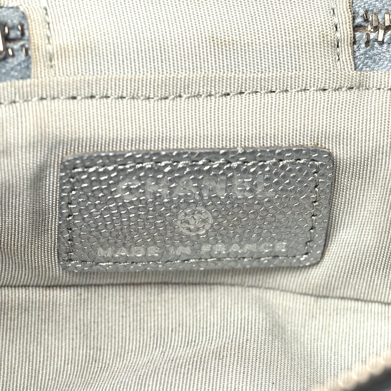 Chanel Metallic Caviar Quilted Mini Top Handle Vanity With Chain Silver 6 of 10